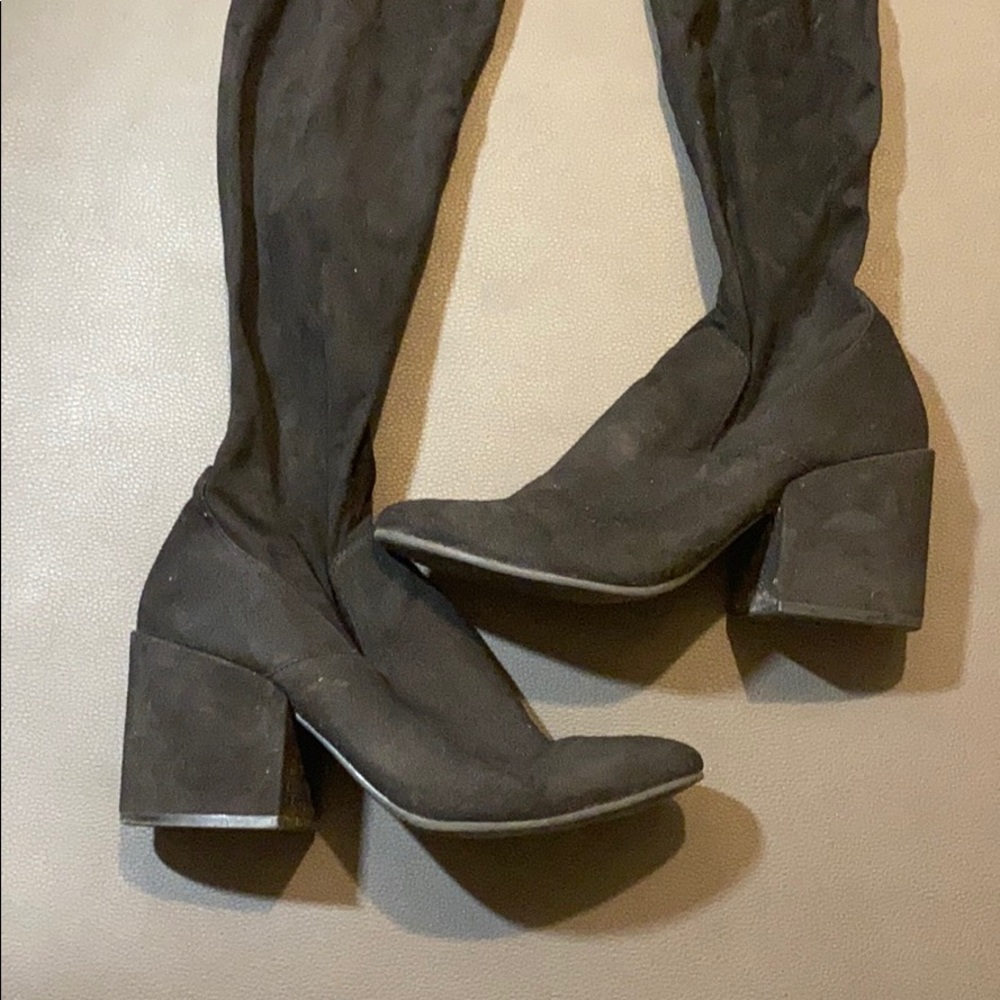 Over the knee black boots
